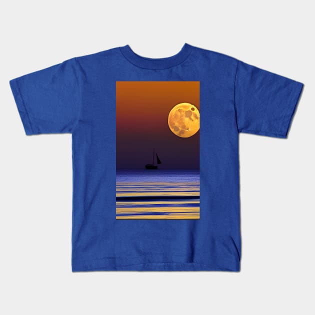 Massive Moon Kids T-Shirt by CreDigi Art